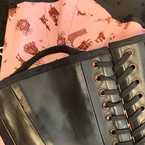 Leather corset XS / S black - Picture 3 of 7